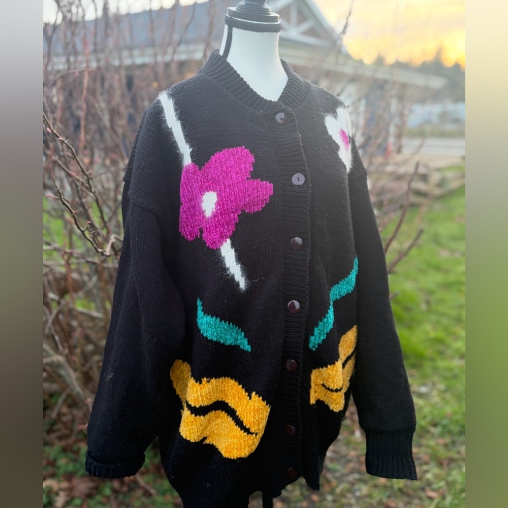 Vintage Mint Julep Oversized Floral Cardigan | Lined | L/XL